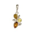 Sterling Silver and Baltic Multicolored Amber Pendant "Martina"