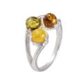 Sterling Silver and Baltic Multicolored Amber Ring