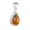 Sterling Silver and Baltic Honey Pear Shaped Amber Pendant