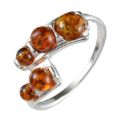 Sterling Silver and Baltic Honey  Amber Ring "Aria"