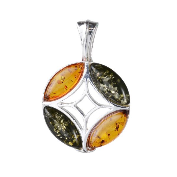 "Aileen" Baltic Amber Pendant in Sterling Silver