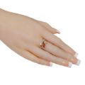 "Maja" Baltic Honey Amber Adjustable Ring in Sterling Silver