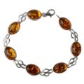 Sterling Silver Honey Baltic Amber Bracelet "Monique", Amber Jewelry Collection
