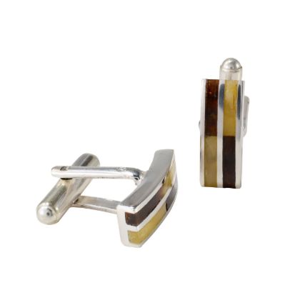 Sterling Silver and Baltic Butterscotch and Honey Amber Cufflinks
