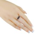 Bohemian Garnet Ring in Rhodium-Plated Sterling Silver