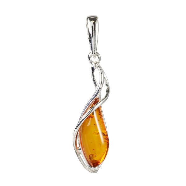 Sterling Silver and Baltic Honey Amber Pendant "Milena"