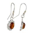 Sterling Silver and Baltic Honey Amber Earrings "Linda"