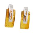 Sterling Silver and Baltic Honey Amber Stud Earrings "Thalia"