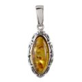 Sterling Silver Baltic Honey Amber Pendant "Devee"