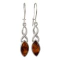 Sterling Silver and Baltic Kidney Hook  Honey Amber Earrings "Iryssa"