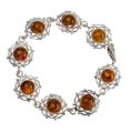 Sterling Silver and Baltic Honey Amber Bracelet "Makalya", Amber Jewelry Collection