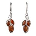 Sterling Silver and Baltic Honey Amber French Leverback Earrings "April"