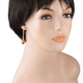 Sterling Silver and Baltic Honey Amber Post Back Dangling Earrings