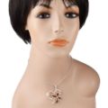 Sterling Silver and Baltic Honey Amber Butterfly Heart Large Pendant