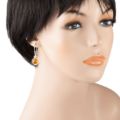 Sterling Silver and Baltic Fish Hook Honey Amber Earrings "Stephanie"
