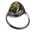 Sterling Silver and Baltic Green Amber Ring "Ada"