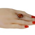 real amber ring on hand