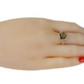 Sterling Silver and Baltic Green Amber Ring "Clara"