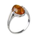 Sterling Silver and Baltic Honey Amber Ring "Federica"