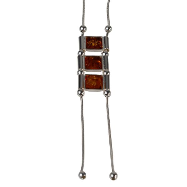 Sterling Silver Baltic Honey Amber Necklace