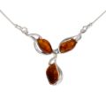 Sterling Silver and Baltic Honey Amber Necklace  "Elsie"