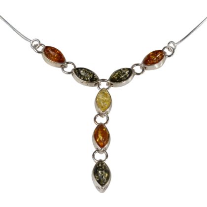 Amber and Sterling Silver Necklace Main