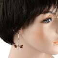 Sterling Silver and Baltic Amber Post Back Honey  Dragonfly Hoop Earrings