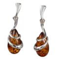 Sterling Silver and Baltic Honey Amber Earrings "Zuzanna"