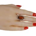 Sterling Silver and Baltic Honey Amber Ring "Devee"
