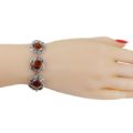 Sterling Silver and Baltic Honey Amber Bracelet "Inga", Amber Jewelry Collection