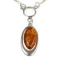 Sterling Silver and Baltic Honey Amber Necklace "Demi"
