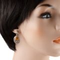 Sterling Silver and Baltic Amber Post Back Honey  Earrings "Giana"