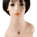 Sterling Silver and Baltic Honey Oval Amber Pendant "Giana"