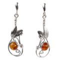 "Africk" Baltic Honey Amber Stud Earrings in Sterling Silver