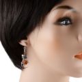 "Africk" Baltic Honey Amber Stud Earrings in Sterling Silver