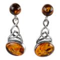 Sterling Silver and Baltic Honey Amber Earrings "Deirdre"