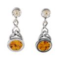 Sterling Silver and Baltic Honey Amber Earrings "Deirdre"