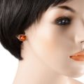 Sterling Silver and Baltic Honey Amber Stud Square Earrings