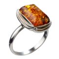 Sterling Silver and Baltic Honey Amber Ring "Cora"