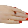 Sterling Silver and Baltic Honey Amber Square Ring "Nelda"