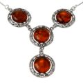 Sterling Silver and Baltic Honey Amber Necklace "Isadora"