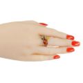 "Kayla" Multicolor Baltic Amber Ring in Sterling Silver