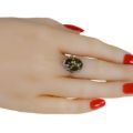 Sterling Silver and Baltic Green Amber Ring "Ada"