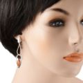 Sterling Silver and Baltic Honey Amber Post Back Earrings "Artemis"