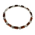 Sterling Silver and Honey Baltic  Amber  Bracelet " Petra", Amber Jewelry Collection