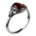 Sterling Silver and Baltic Honey Amber Ring "Mirela"