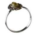 Sterling Silver and Green Baltic Amber Ring "Joan"