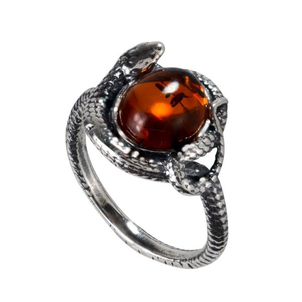 Image of GIA Certified Sterling Silver and Baltic Honey Amber jewelry with silver setting