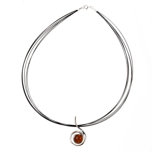 Sterling Silver Baltic Honey Amber Necklace "Lauren"