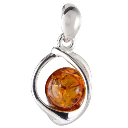 Sterling Silver and Baltic Honey Amber Pendant "Mona"